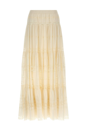 Lace insert skirt White