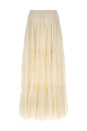 Lace insert skirt White