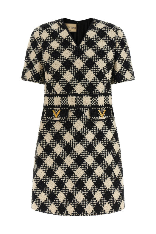 Сукня Valentino Garavani Damier Tweed Чорно-сіра B3VAJ559WKR8E
