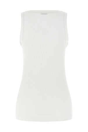 'Shiny Trim' top White