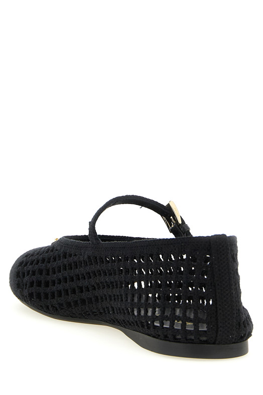Вязаные хлопковые балетки Черные PRADA 1F364OF0052F46F0002