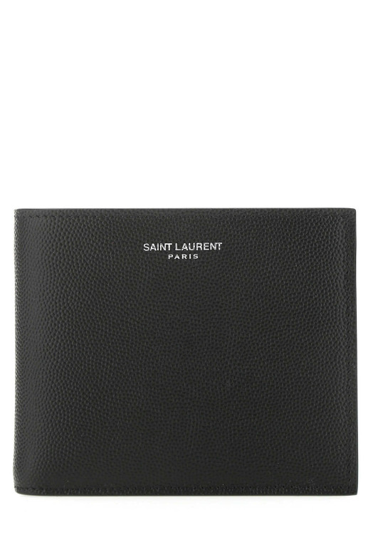 Чорний шкіряний гаманець Black SAINT LAURENT (396307BTY0N)