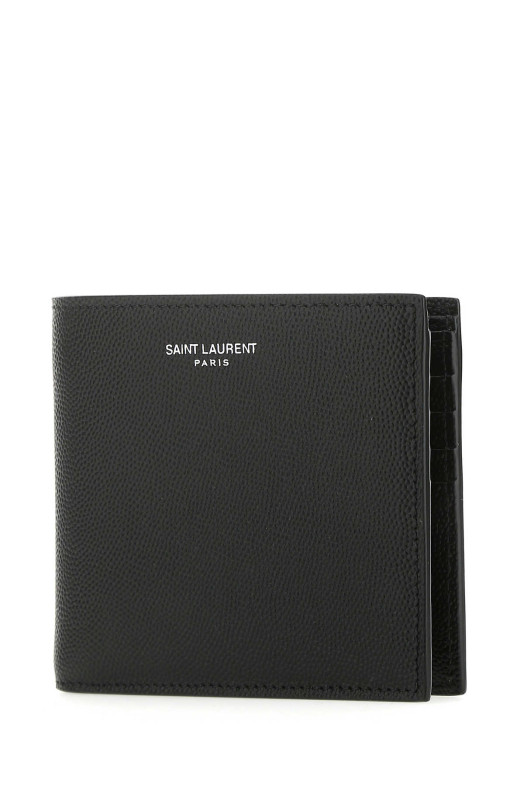 Чорний шкіряний гаманець Black SAINT LAURENT (396307BTY0N)