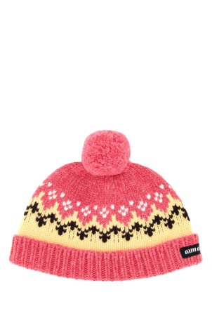Embroidered wool beanie hat MIU MIU (5HC48918SI)
