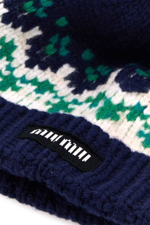 Embroidered wool beanie hat MIU MIU (5HC48918SI)