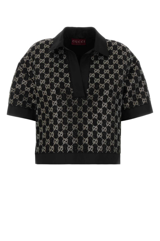 Black boucle polo shirt Black GUCCI (846682ZARWY)