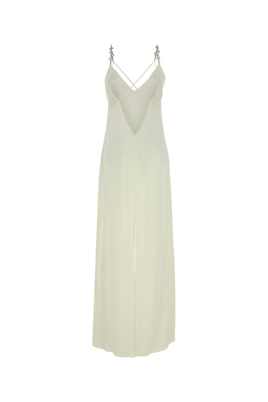 Довга сукня з атласу кольору слонової кістки GUCCI (852150ZAPAA)