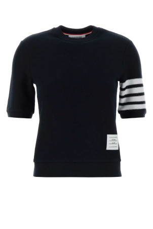 Midnight blue cotton t-shirt Black THOM BROWNE (FJS222AJ0248)