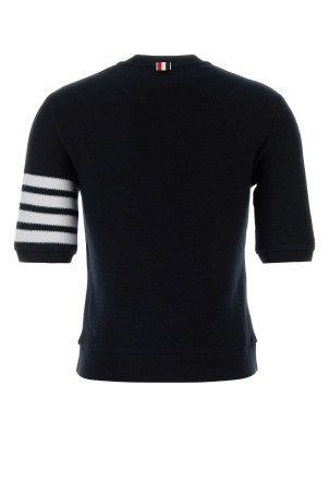 Midnight blue cotton t-shirt Black THOM BROWNE (FJS222AJ0248)