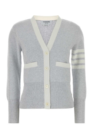 Light grey cotton cardigan THOM BROWNE (FKC207B00219)