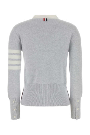 Light grey cotton cardigan THOM BROWNE (FKC207B00219)