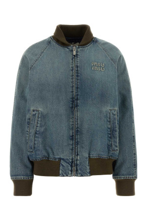 Denim bomber jacket Blue MIU MIU (GWB295SOOO18UM)