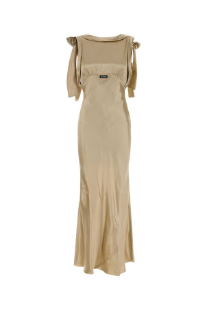 Beige satin dress MIU MIU (MF6157SOOO15ZC)