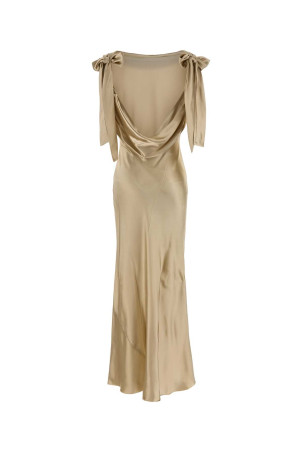 Beige satin dress MIU MIU (MF6157SOOO15ZC)