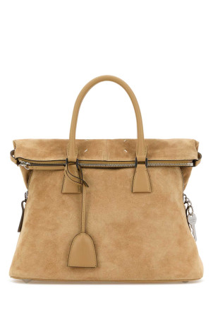 Beige suede medium 5AC handbag MAISON MARGIELA (SB1WG0085P8829)