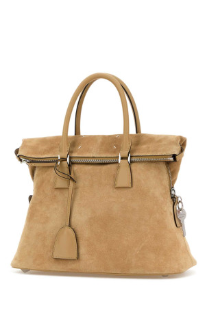 Beige suede medium 5AC handbag MAISON MARGIELA (SB1WG0085P8829)