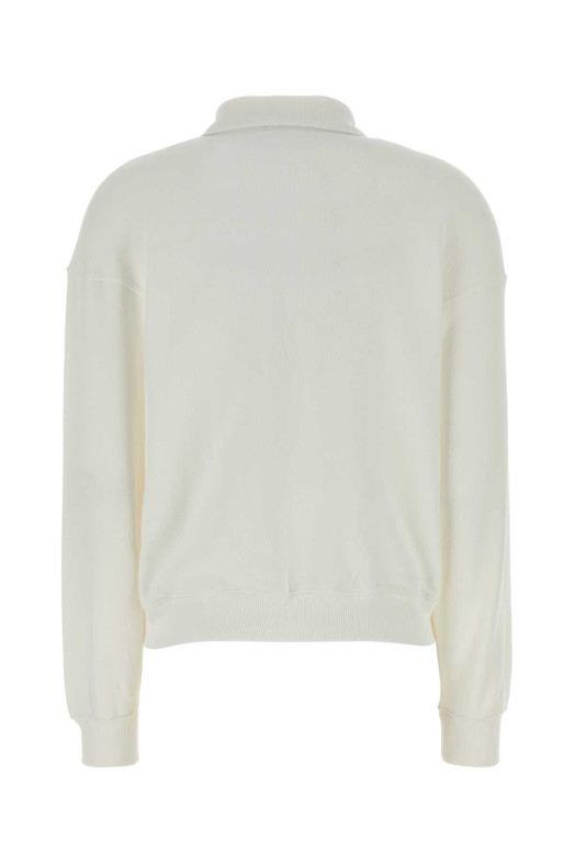 Белая рубашка-поло из хлопковой смеси POLO RALPH LAUREN (211965097)