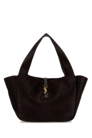 Chocolate calf hair Le 5 Ã  7 Bea shopping bag SAINT LAURENT (763435AAD25)