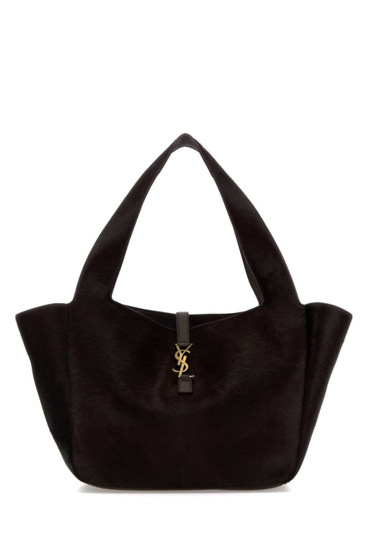 Chocolate calf hair Le 5 Ã  7 Bea shopping bag SAINT LAURENT (763435AAD25)