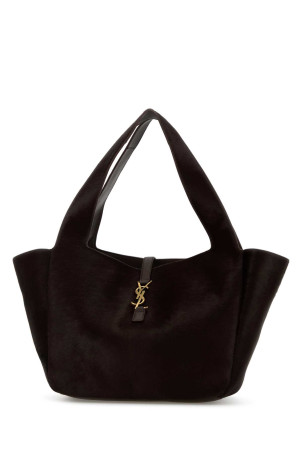 Chocolate calf hair Le 5 Ã  7 Bea shopping bag SAINT LAURENT (763435AAD25)