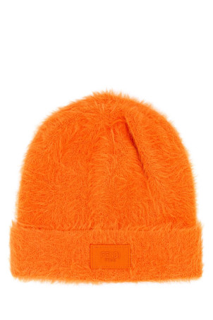 Orange nylon beanie hat FENDI (FXQ116AVPQ)