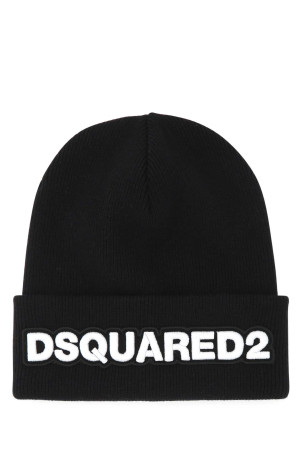 Black wool beanie hat DSQUARED (KNM000115040001)