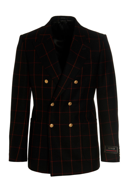 Double-breasted check blazer Multicolor