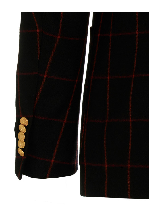 Double-breasted check blazer Multicolor