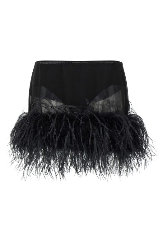 Спідниця з пір'ям Чорна THE ATTICO 260WCR00153100