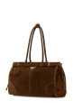 Brown suede shoulder bag PRADA (1BA433VMOO2C4S)