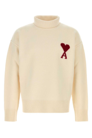 Ivory wool sweater AMI (UKS839018)