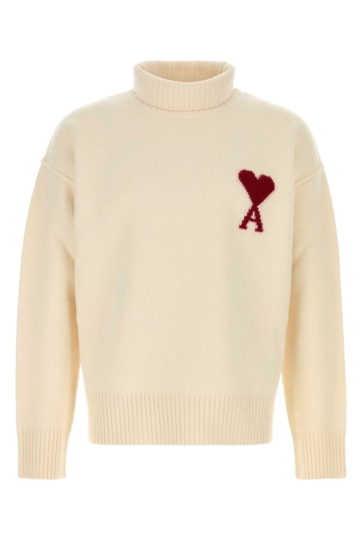 Ivory wool sweater AMI (UKS839018)