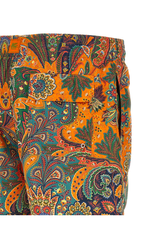 Купальник з квітковим принтом «пейслі» оранжевого кольору ETRO MRPB000199SASU2X0855