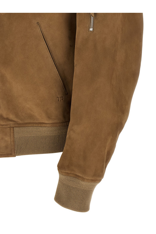 Замшева куртка-бомбер Бежева TOM FORD LBS087LMS027JBV