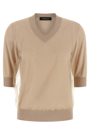 Double layer sweater Beige