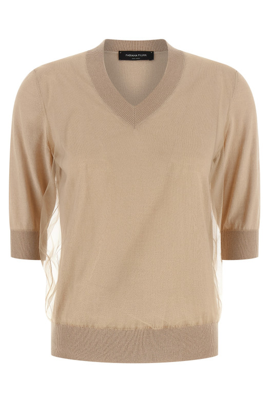 Double layer sweater Beige