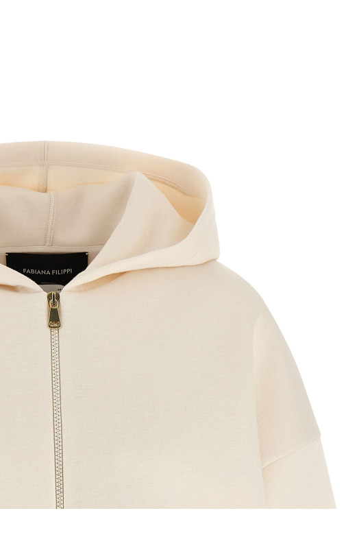 Кашеміровий худі з капюшоном Scuba Бежевий FABIANA FILIPPI GCD266F158L7490145