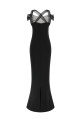 'Draped Padded Cup Maxi' dress Black