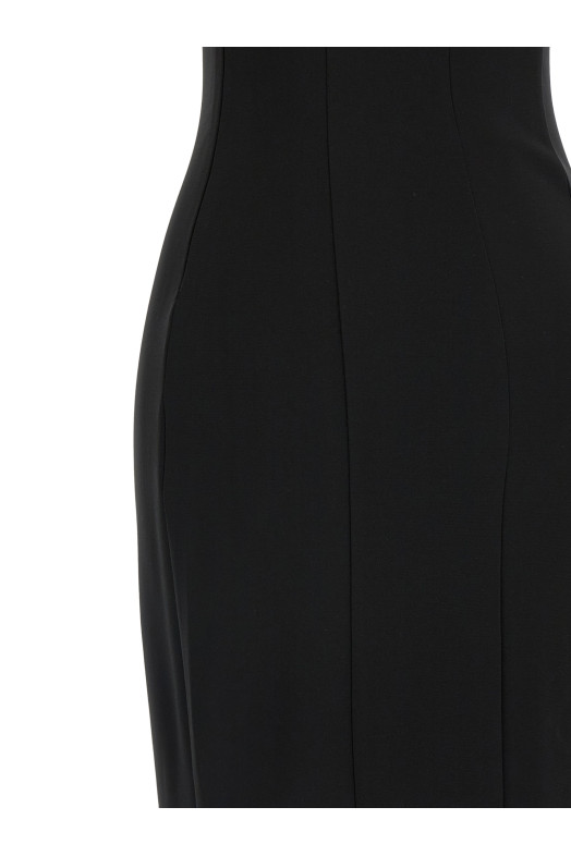 'Draped Padded Cup Maxi' dress Black