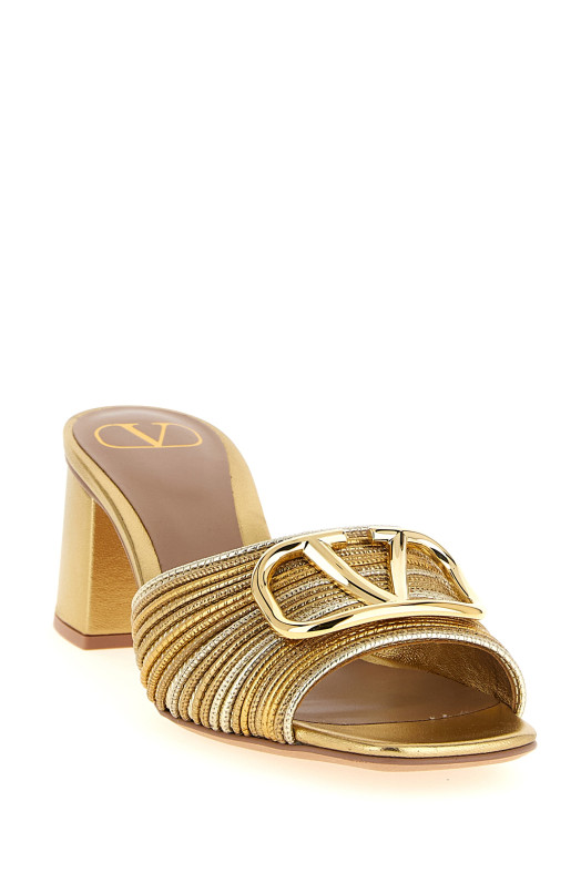 Valentino Garavani Vlogo Signature slides Gold