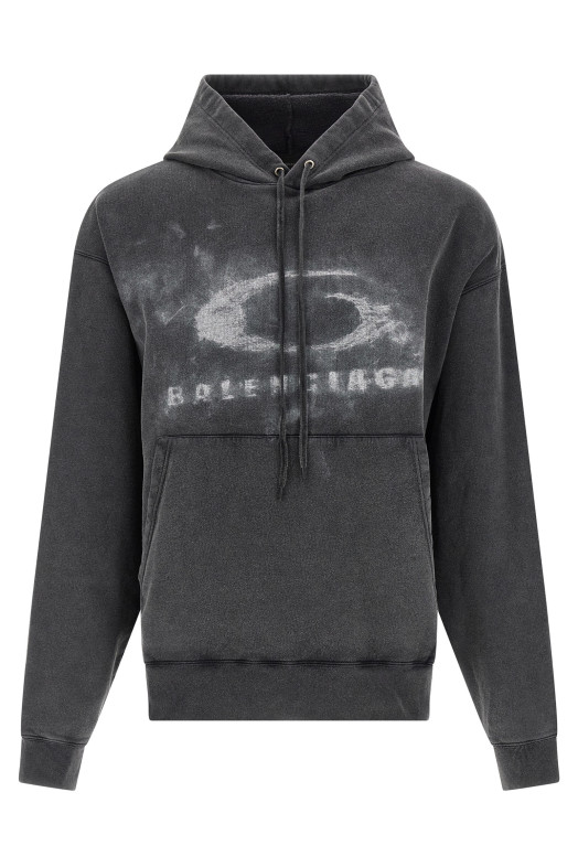 'Washed Crayon Loop' hoodie Black-grey