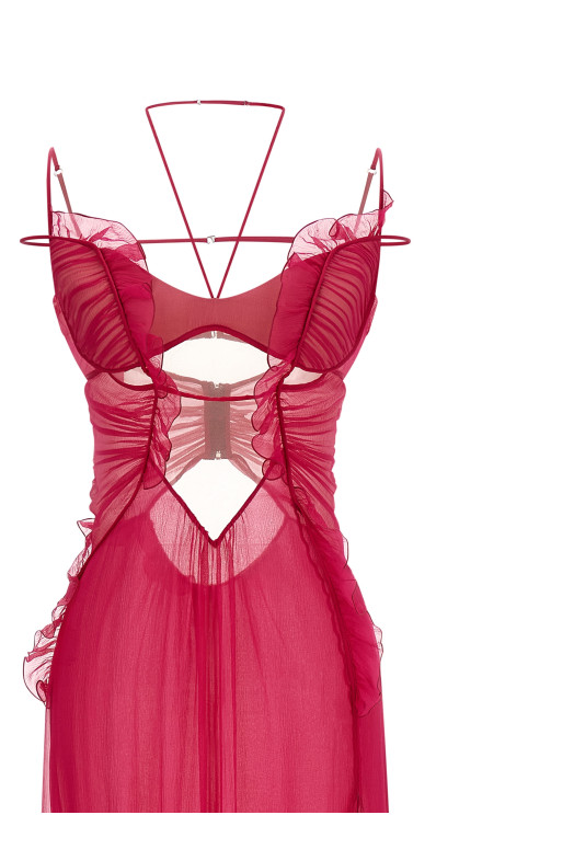 Сукня «Фріл з вирізами» Фуксія NDDR3083000400RASPBERRY