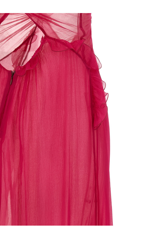 Сукня «Фріл з вирізами» Фуксія NDDR3083000400RASPBERRY