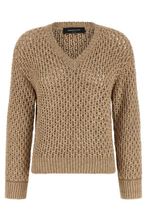 Mouliné yarn sweater Brown