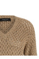 Mouliné yarn sweater Brown