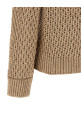 Mouliné yarn sweater Brown