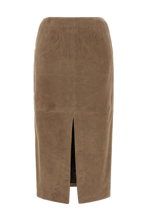 Suede skirt Beige