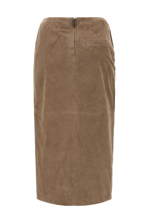Suede skirt Beige