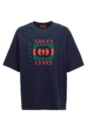 Футболка з логотипом Синя GUCCI 784361XJGKA4735