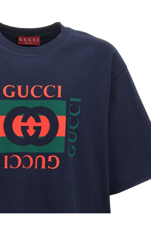 Футболка з логотипом Синя GUCCI 784361XJGKA4735